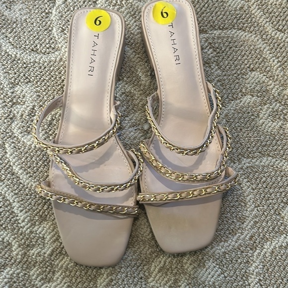 Tahari Pink and Gold Slide Sandals NWT - Picture 7 of 10